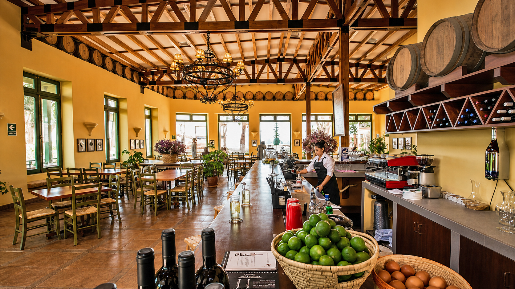 Full-width Ica restaurant and local dining scene