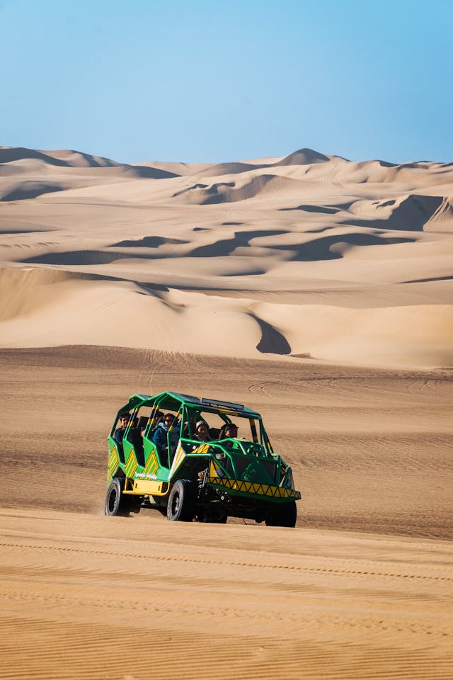 Huacachina dunes shaped by desert wind and shadow